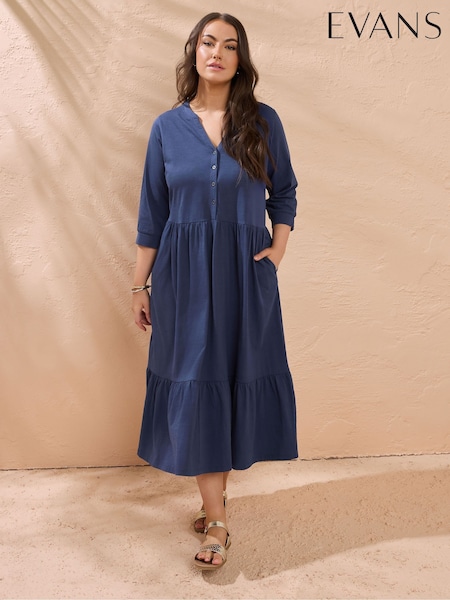 Evans Cotton Slub Dress (H48439) | R$ 385