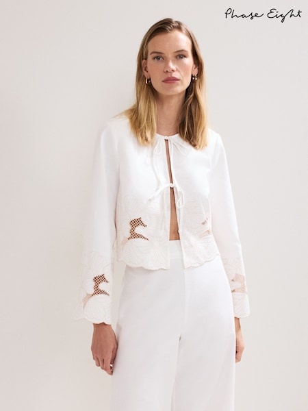 Phase Eight White 100% Cotton Svea Jacket (H48483) | €197