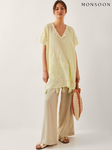 Monsoon 100% Cotton Suzie Tassel Kaftan Cover-Up (H48547) | ‏347‏₪