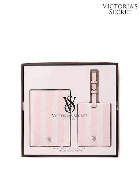 Victoria's Secret Heritage Stripe Pink Passport Holder and Luggage Tag Set (H48642) | €41
