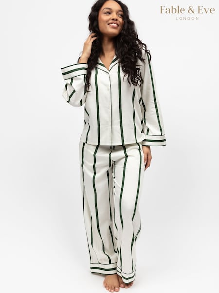 Fable and Eve Natural Wide Leg Long Sleeve Pyjamas Set (H48736) | € 100