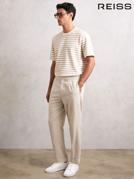 Reiss Oatmeal/White Woodhall T-Shirt (H48771) | €95