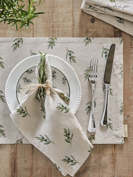 Sophie Allport Linen Olive Placemats Set of 2 (H48799) | 48 €