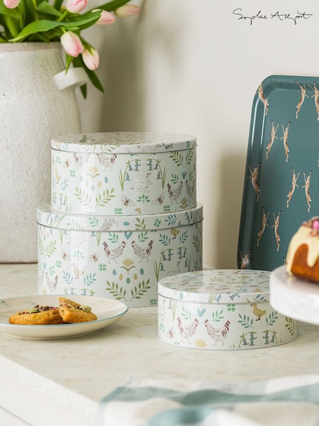 Sophie Allport Off White Spring Chicken Cake Tin Set (H48800) | €57