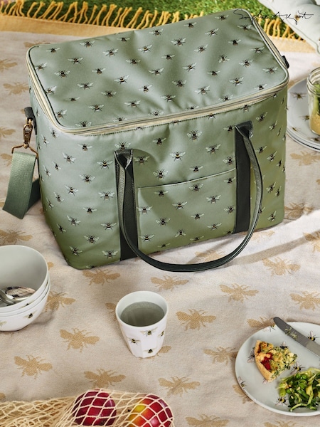 Sophie Allport Sage Green Bees Pocket Picnic Bag (H48807) | €68