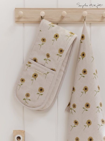 Sophie Allport Natural Linen Cotton Blend Sunflower Double Oven Glove (H48816) | R$ 335