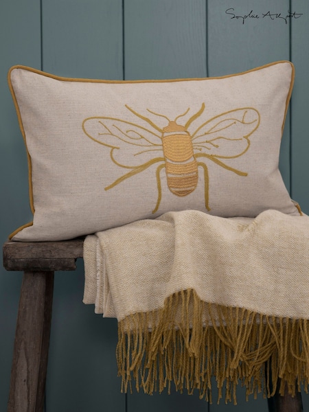 Sophie Allport Linen Blend Embroidered Bee Cushion (H48827) | 92 €