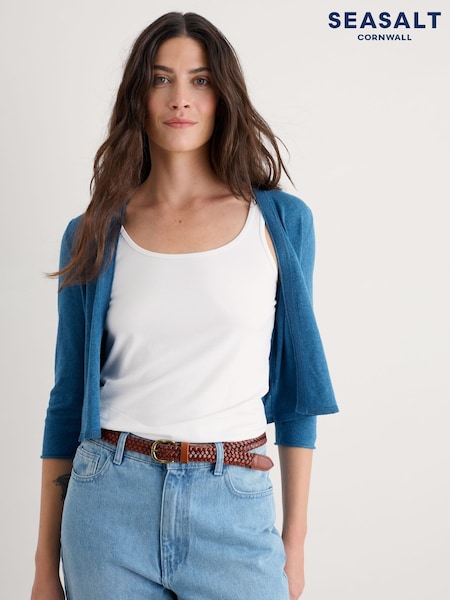 Svetlo modra - Seasalt Cornwall Vanessa 100% Cotton Cardigan (H48867) | € 69