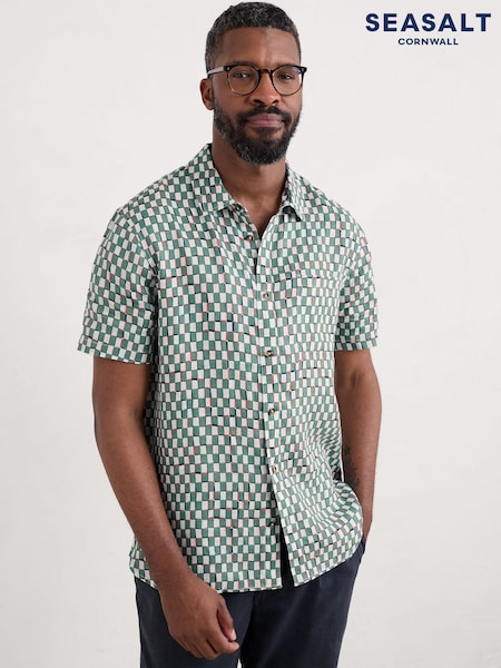 Verde - Seasalt Cornwall Mens Heron Short Sleeve Shirt (H48886) | 105 €