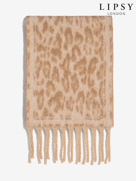 Lipsy Light Leopard Cosy Brushed Scarf (H48895) | R$ 215