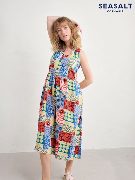 Seasalt Cornwall Lowland Heather Sleeveless 100% Linen Dress (H48954) | 144 €
