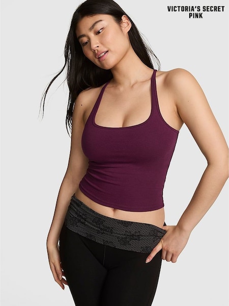 Victoria's Secret PINK Purple Rose Cotton Square Neck Sports Bra (H48978) | €40.50