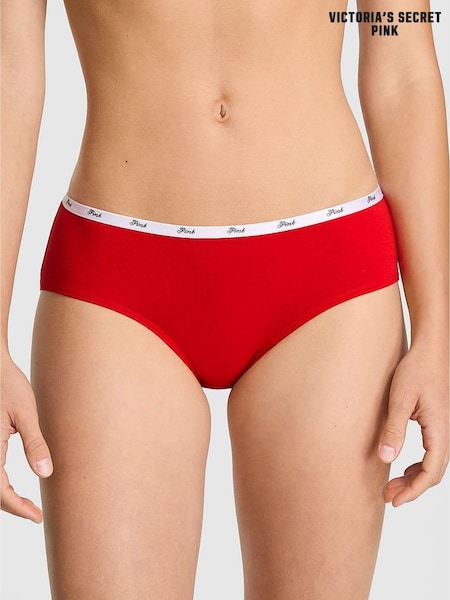 Victoria's Secret PINK Bright Vermillion Red Hipster Cotton Mini Logo Knickers (H48985) | €13