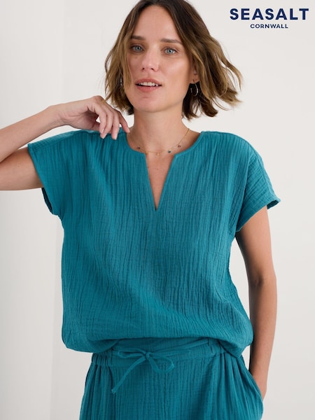 Blue - Seasalt Cornwall Landscape 100% Cotton Top (H48998) | 75 €