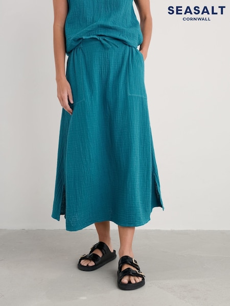 Seasalt Cornwall Bee Orchid Maxi 100% Cotton Skirt (H49005) | ‏332‏₪