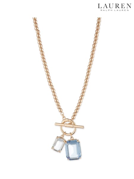 Lauren Ralph Lauren Gold Tone Pareidolia Light Sapphire Necklace (H49013) | €122