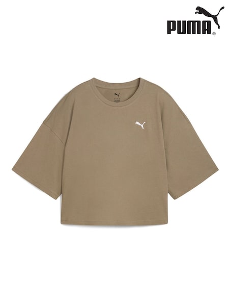 Puma Brown Womens Oversized Wardrobe Short T-Shirt (H49067) | AZN 63