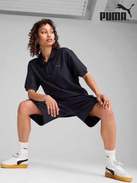 Puma Blue Mens Premium Essential Relaxed Jacquard Polo Shirt (H49082) | €53
