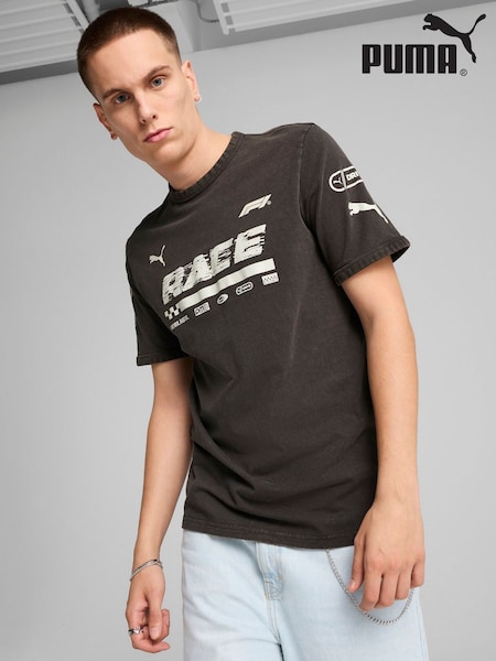 Puma Black Mens F1 Graphic Print Ringer T-Shirt (H49109) | 247 QAR