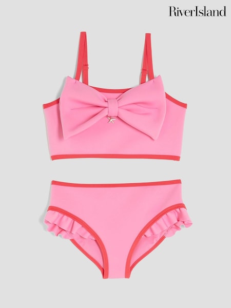 River Island Pink Girls Mono 3D Bow Bikini (H49132) | €26