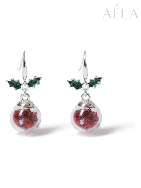 Aela Red Christmas Pudding Shaker Drop Earrings (H49148) | € 13