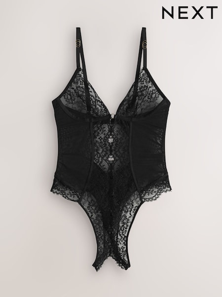 Black Glamour Crotchless Bodysuit (H49149) | SGD 52