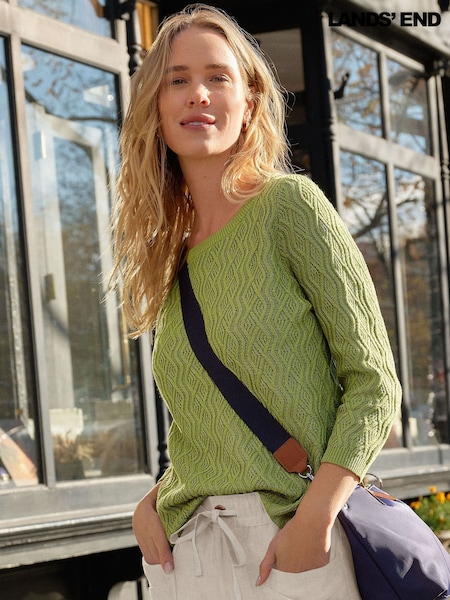 Lands' End Green Linen Blend Jumper (H49239) | €102