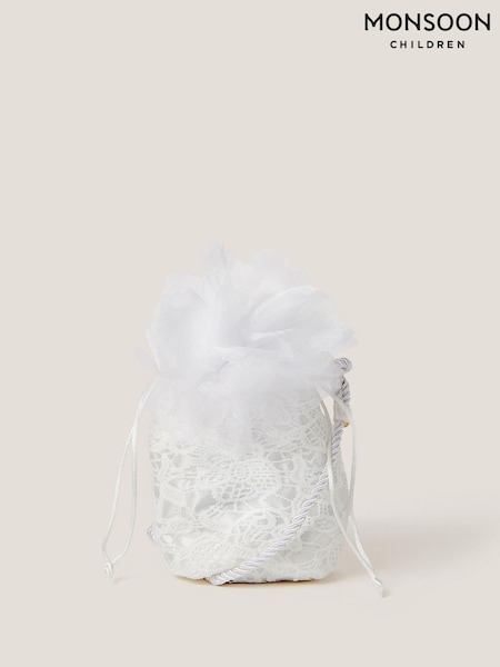 Monsoon White Pom-Pom Bridesmaid Pouch Bag (H49263) | €20