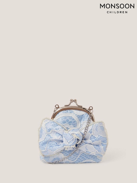 Monsoon Blue Lace Bow Bridesmaid Bag (H49267) | €18.50