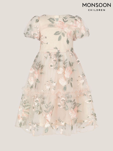 Monsoon Azalea Puff Sleeve Embroidered Dress (H49273) | 3 905 грн - 4 506 грн