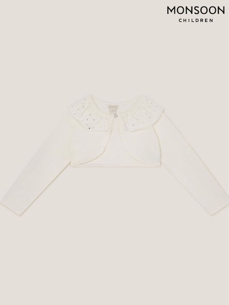 Monsoon Natural Oversized Diamante Collar 100% Cotton Cardigan (H49276) | €32 - €36