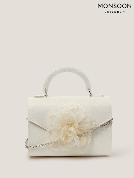Monsoon Natural Organza Flower Glitter Bag (H49286) | €21