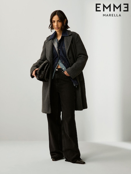 Emme Marella Grey Ghinea Tailored Button Coat (H49312) | €250