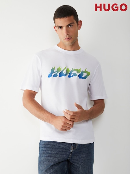 HUGO Logo Graphic Print T-Shirt (H49448) | R$ 385