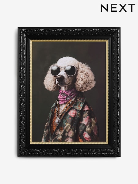 Black Glamourous Dressed Animal Print Wall Art (H49477) | € 63