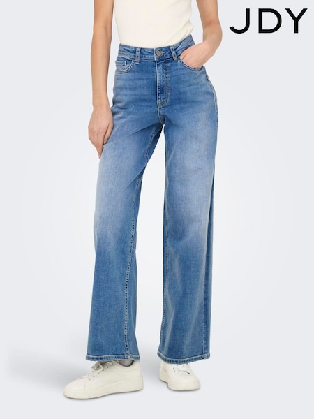 JDY Blue High Waist Wide Leg Denim Jeans With Stretch (H49561) | €61