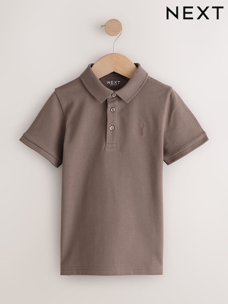 Mink Brown Short Sleeve Polo Shirt (3-16yrs) (H49570) | €10 - €17