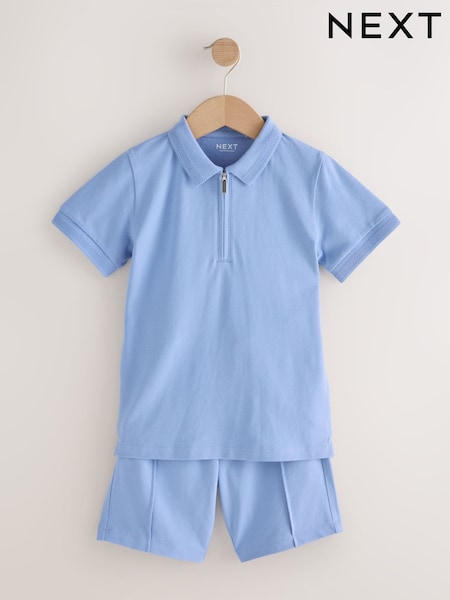 أزرق فاتح - Short Sleeve Polo Shirt and Shorts Set (3-16yrs) (H49701) | ‏73 ر.ق. - ‏114 ر.ق.