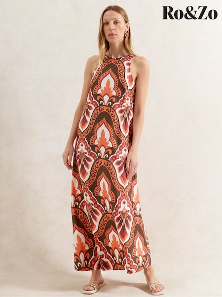 Ro&Zo Tile Print Placement Dress (H49866) | 737 LEI