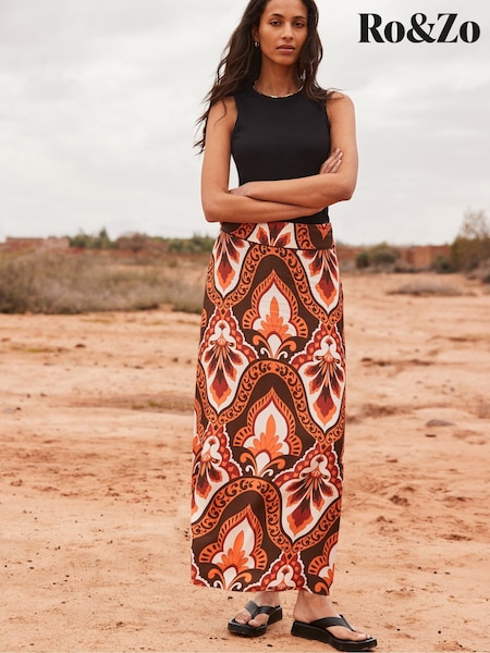 Ro&Zo Tile Printed Skirt (H49877) | 588 LEI