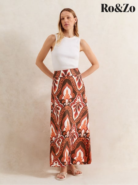 Ro&Zo Petite Tile Printed Skirt (H49899) | 588 LEI