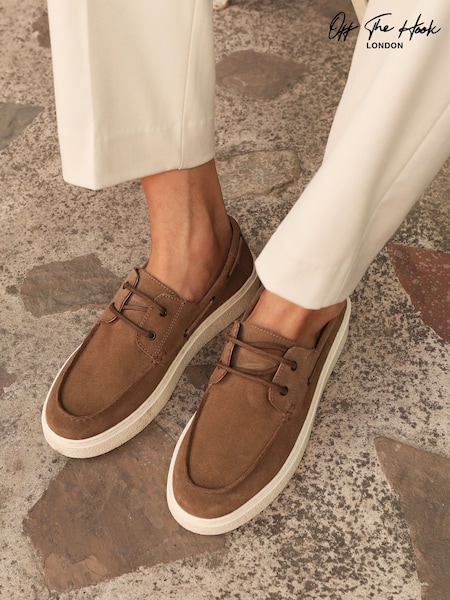 Off The Hook Daly Suede Leather Casual Lace-Up Boat Shoes (H49930) | 55 €