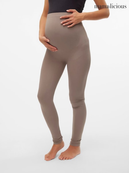Mamalicious Grey Maternity Seamless Leggings (H49933) | €29