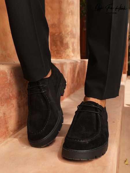 Negro - Off The Hook Jovi Casual Lace-Up Suede Leather Boat Shoes (H49939) | 55 €