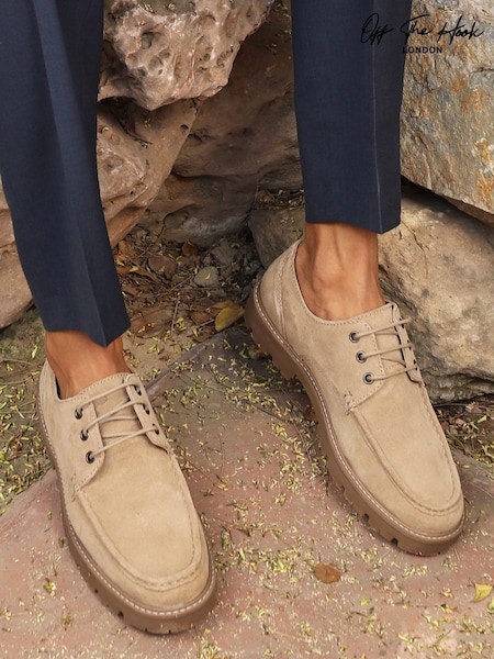 Off The Hook Light Brown Harvey Suede Leather Casual Lace-Up Boat Shoes (H49941) | €55