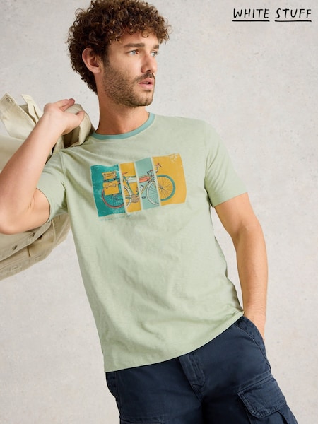 White Stuff Abersoch Bike Graphic 100% Cotton T-Shirt (H50111) | 1 682 грн