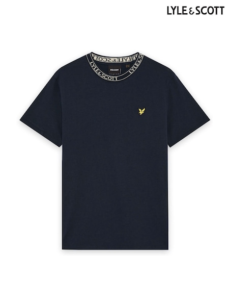 Lyle & Scott Blue Logo Ribbed T-Shirt (H50377) | €46