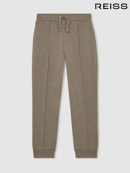 Reiss Taupe Brown Premier Interlock Drawstring Joggers (H50392) | €55