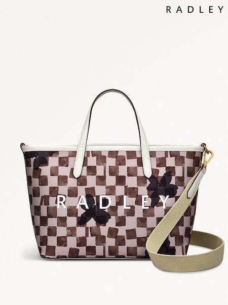 Radley Medium Cream Southwell Gardens Check Open Top Grab Bag (H50407) | 168 €