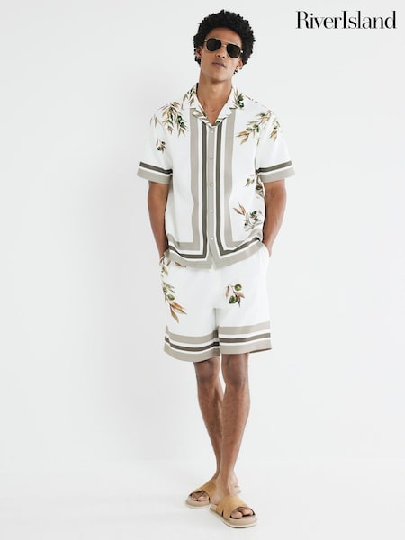 River Island Olive Border Revere Shirt (H50514) | 2 403 грн